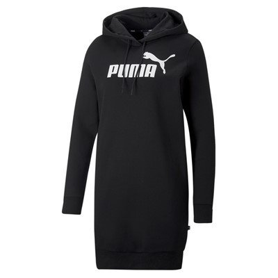 Puma Ess Logo Hooded Dress Black Naisten Hupparimekko